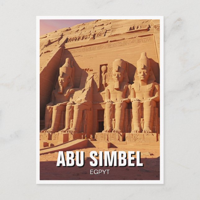 Abu Simbel Egypt Travel Postcard (Front)