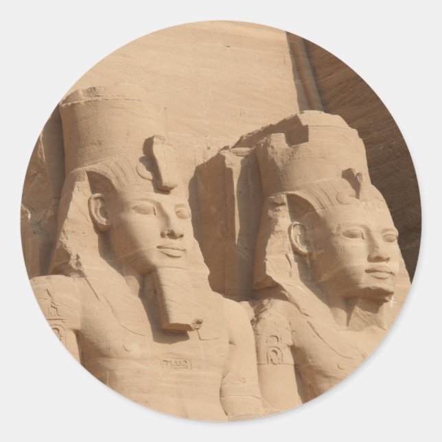 abu simbel kings classic round sticker (Front)