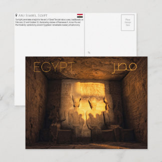 Abu Simbel Temple, Egypt Travel Postcard