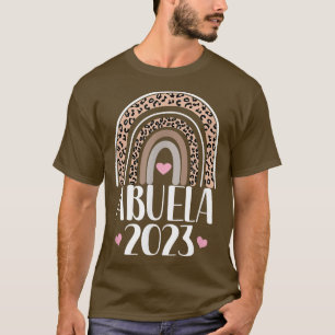 Abuela 2023 Spanish Grandma Announcement Leopard R T-Shirt