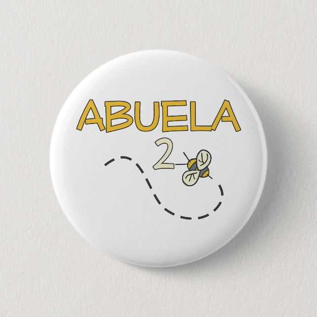 Abuela 2 Bee Inch Round Button (Front)