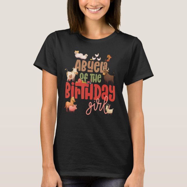 Abuela Barn Animals Farm Country Birthday Crew The T-Shirt (Front)