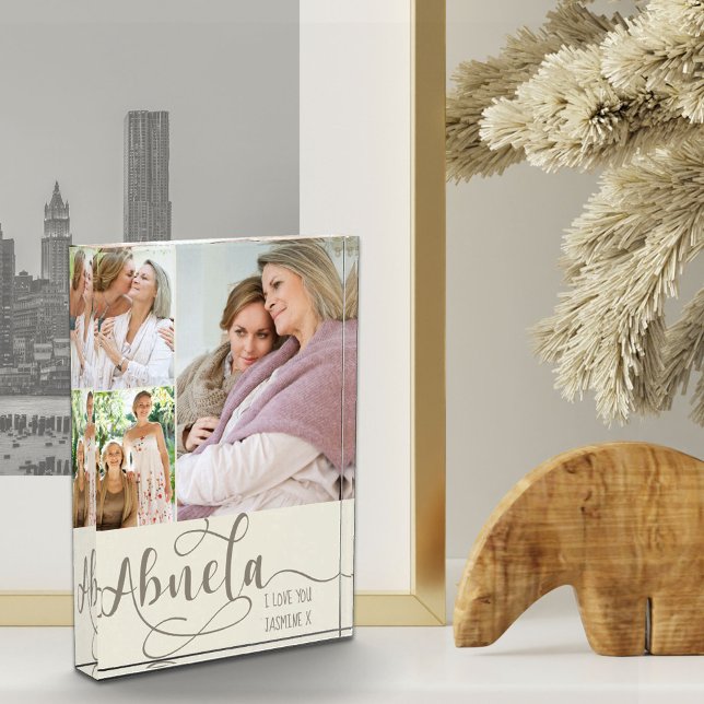 Abuela Calligraphy I Love You 3 Photo Cream Brown (Creator Uploaded)