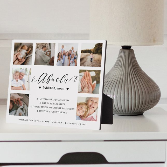 Abuela Definition Script Photo Collage Keepsake Plaque (Creator Uploaded)