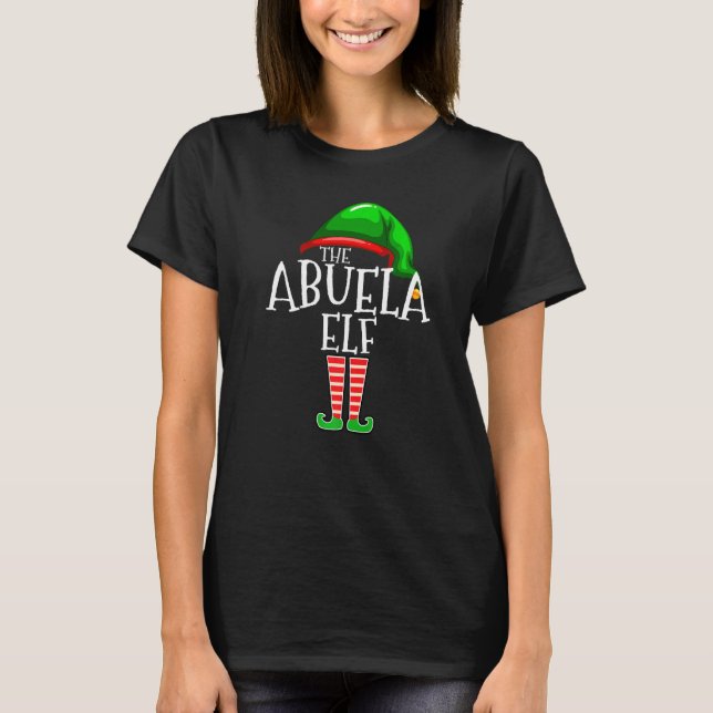 Abuela Elf  Family Matching Group Christmas  Squad T-Shirt (Front)
