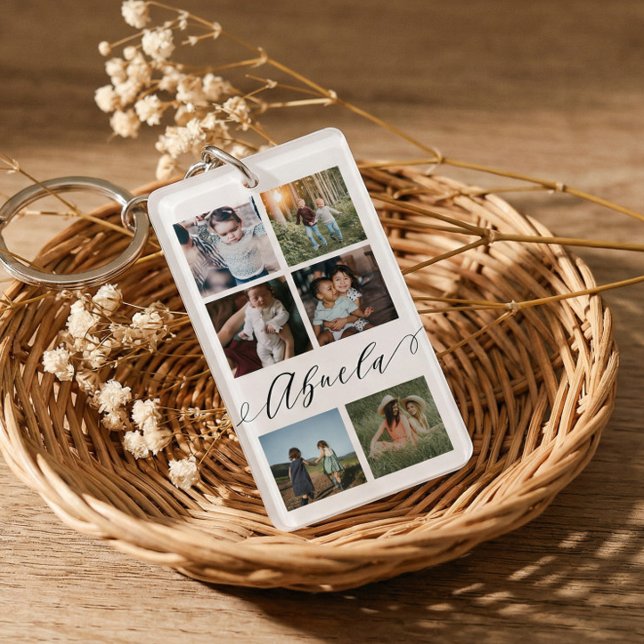 Abuela Gift for Grandma Photo Collage Keepsake (Abuela Gift for Grandma Photo Collage Keepsake Keychain)