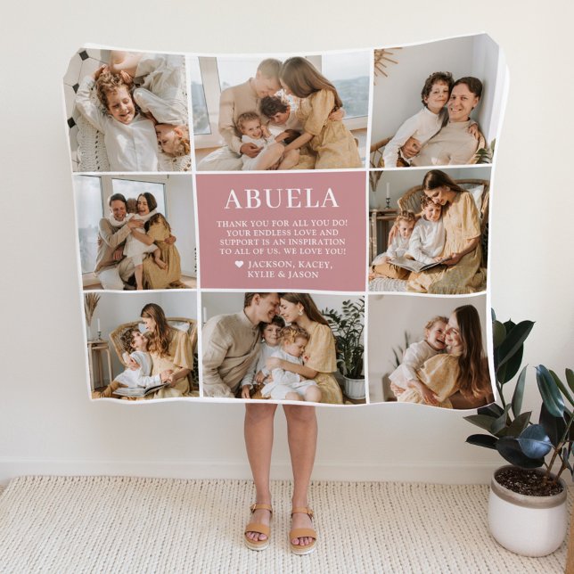 Abuela Letter Custom Personalized Fleece Blanket (Creator Uploaded)