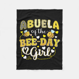 Abuela of the bee-day girl funny bee birthday fleece blanket