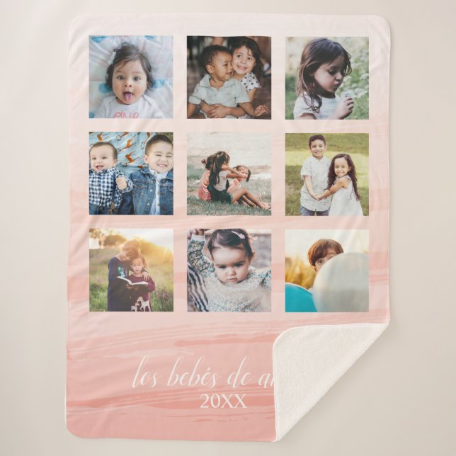 Abuela Pink Ombré Sherpa Blanket (Front)