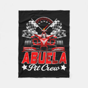Abuela Pit Crew Racing Family Race Car Birthday Fleece Blanket