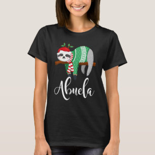 Abuela Sloth Santa Hat Christmas Pajama Family T-Shirt