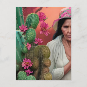 Abuela Surreal Floral Digital Art  Postcard