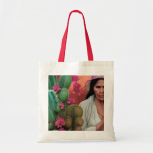Abuela Surreal Floral Digital Art Tote Bag