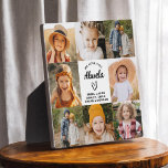 Abuela We Love You Hearts Modern Photo Collage Plaque<br><div class="desc">The Abuela We Love You Heart Modern Photo Collage Plaque is a touching and personalized gift that showcases your love for your grandmother. This beautifully designed plaque features a heart-shaped photo collage, allowing you to add your favourite family pictures in a modern and stylish layout. The heartfelt "We Love You,...</div>