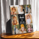 Abuela We Love You Hearts Modern Photo Collage Plaque<br><div class="desc">The Abuela We Love You Heart Modern Photo Collage Plaque is a touching and personalized gift that showcases your love for your grandmother. This beautifully designed plaque features a heart-shaped photo collage, allowing you to add your favourite family pictures in a modern and stylish layout. The heartfelt "We Love You,...</div>