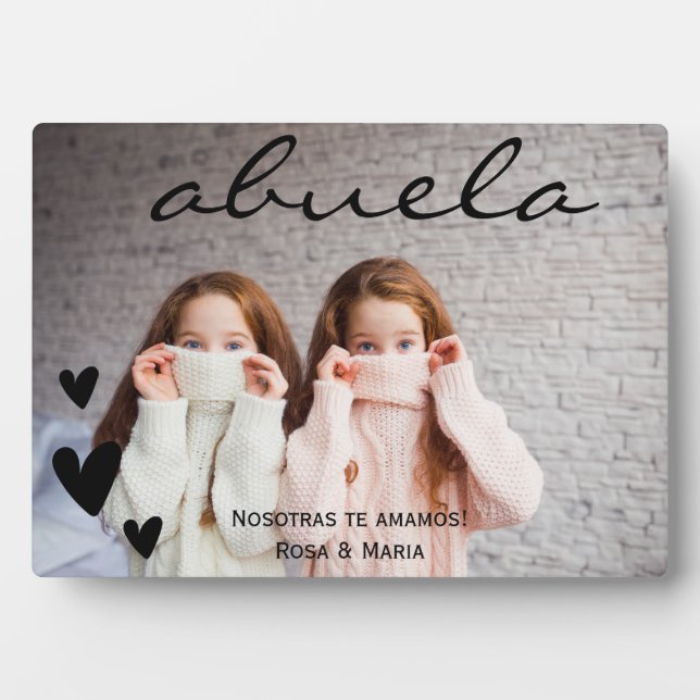 Abuela We Love You Personalized Photo Plaque (Front)