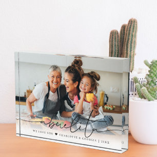 Abuelita Script Overlay   We Love You Photo Block