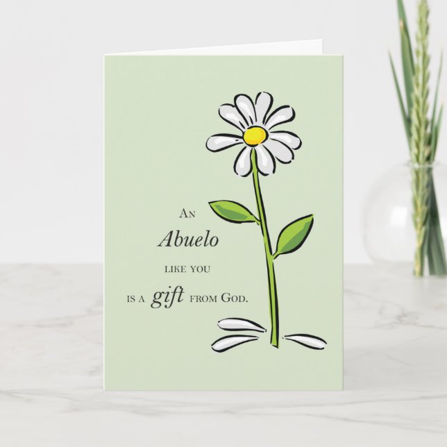 Abuelo Gift from God Daisy Religious Grandparents Card (Front)