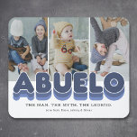 Abuelo Man Myth Legend 3 Photo Mouse Pad<br><div class="desc">Cute grandfather picture mousepad featuring 3 family photos for you to replace with your own,  the title "abuelo",  a personalized saying that reads "the man,  the myth,  the legend",  and the grandkids names.</div>