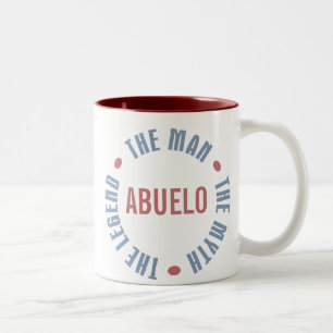 Abuelo Man Myth Legend Customizable Two-Tone Coffee Mug