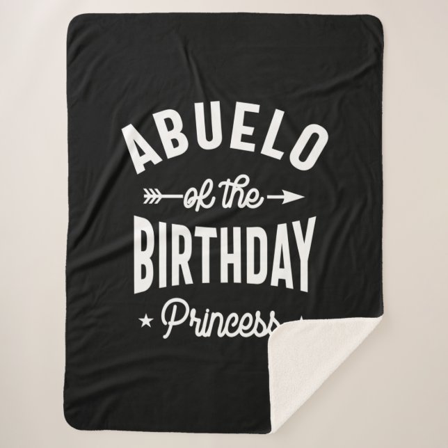 Abuelo Of The Birthday Princess Sherpa Blanket (Front)