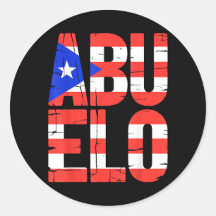 Abuelo Shirt Funny Puerto Rico Dad Grandpa Men Classic Round Sticker