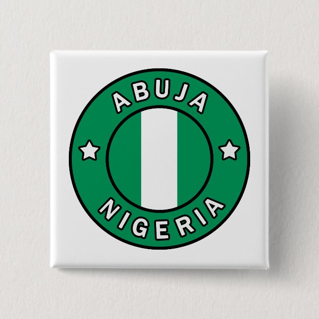 Abuja Nigeria 2 Inch Square Button (Front)