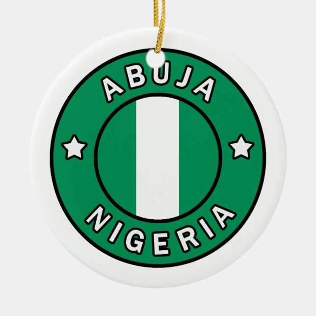 Abuja Nigeria Ceramic Ornament (Front)