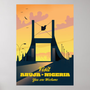 Abuja Nigeria City Gate Vintage travel poster