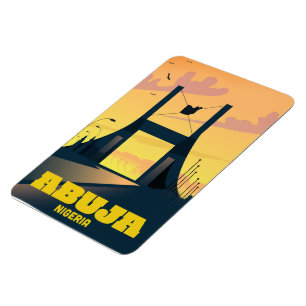 Abuja Nigeria City Gate Vintage travel poster Magnet