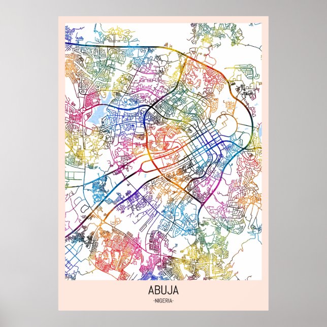 Abuja Nigeria City Map Poster (Front)
