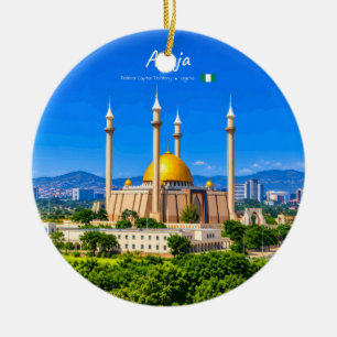 Abuja, Nigeria - National Mosque Golden Dome Ceramic Ornament