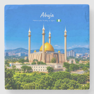 Abuja, Nigeria - National Mosque Golden Dome Stone Coaster