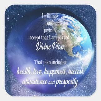 Abundance and Prosperity Affirmation Square Sticker