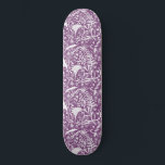 Abundance Botanical Berry Skateboard<br><div class="desc">Pretty floral botanical silhouettes of nature,  white foliage,  leaves and flowers on a purple background.</div>