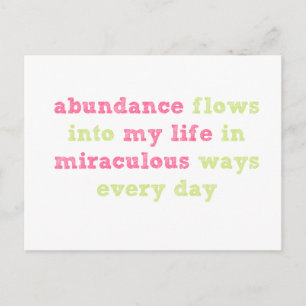 Abundance flows Affirmation Postcard