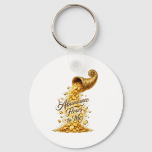 Abundance Flows to Me Round Keychain