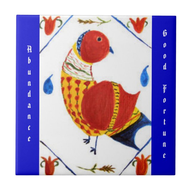 Abundance & Good Fortune PA Dutch Hex Sign Tile (Front)