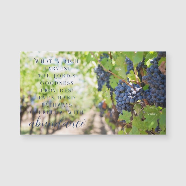 Abundance Inspirational Harvest Photography Magnet (Front)