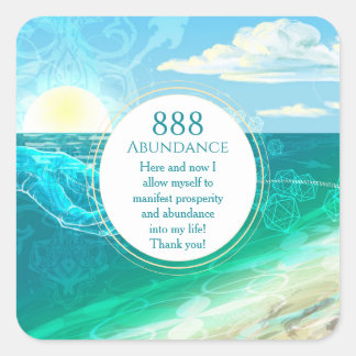 Abundance manifestation 888 angelic numbers square sticker