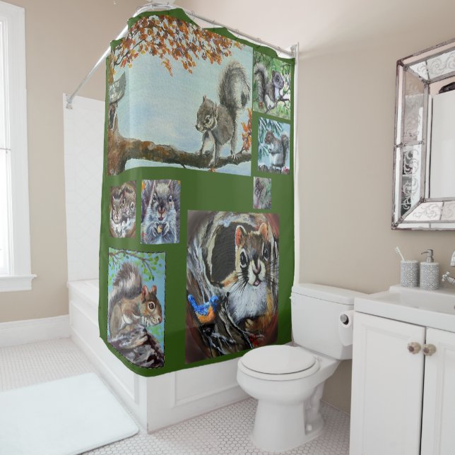 ABUNDANCE OF SQUIRRELS SHOWER CURTAIN (In Situ)