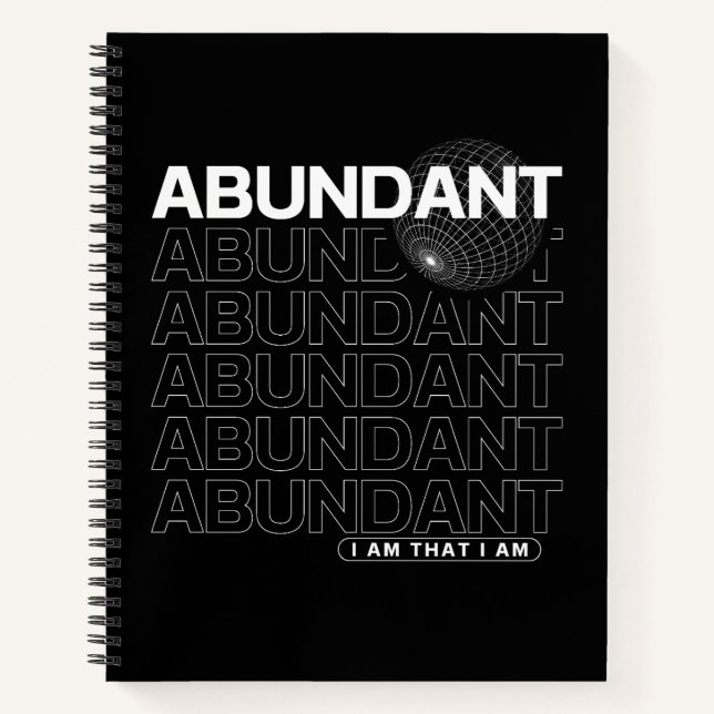 Abundant Affirmation Typography Notebook (Front)