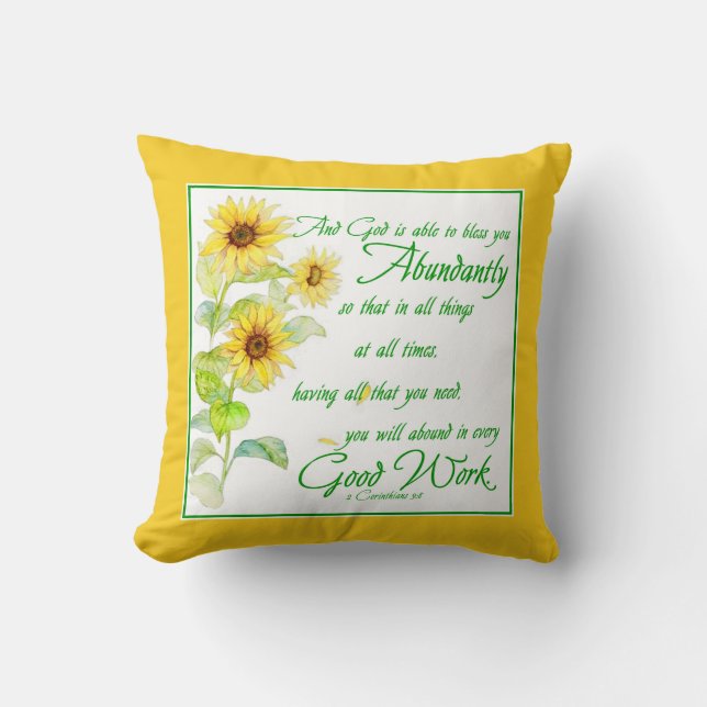 Abundant blessings throw pillow (Front)