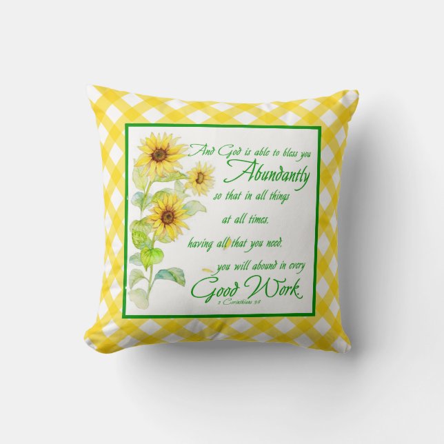 Abundant blessings throw pillow (Front)