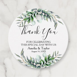 Abundant Eucalyptus Leaves Round Favour Tags