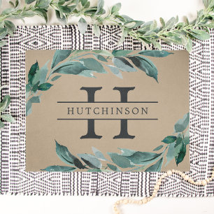 Abundant Foliage Monogram Doormat