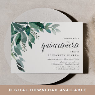Abundant Foliage   Quinceanera Invitation