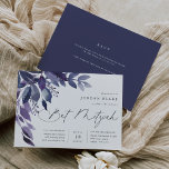 Abundant Foliage Violet Botanical Bat Mitzvah Invitation<br><div class="desc">Lovely botanical invitations for bat mitzvahs feature watercolor leaves and foliage in shades of indigo blue and violet purple, cascading from the upper left corner. Customize with your Bat Mitzvah details aligned at the right and embellished with chic calligraphy. Add additional details, such as RSVP, directions, or parking, to the...</div>