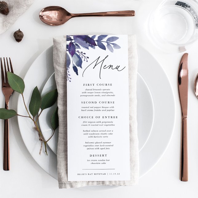 Abundant Foliage Violet Botanical Menu (Creator Uploaded)