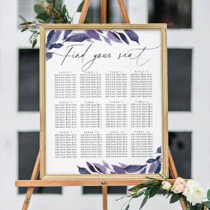 Abundant Foliage Violet Botanical Seating Chart